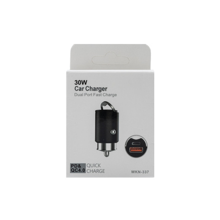 ECOBOX ŁADOWARKA SAMOCHODOWA 30W CZARNA PD3.0+QC4.0 WKN-337