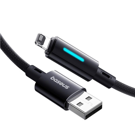 Baseus Lit Kabel USB-A na iP 2.4A 1m Kosmiczna Czerń