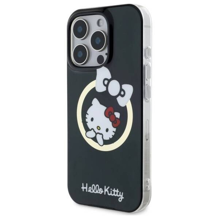 Original Handyhülle IPHONE 16 PRO Hello Kitty Hardcase IML Fun Bow MagSafe (HKHMP16LHFLBK) schwarz