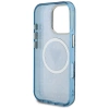 Guess IML Metal Glitter 4G Circle Triangle MagSafe Case für iPhone 16 Pro Max - Blau