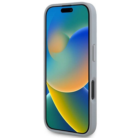 Original Handyhülle IPHONE 16 BMW Hardcase M Carbon Tricolor Line MagSafe (BMHMP16S23PUDTS) grau