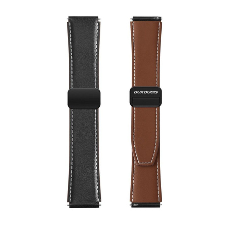 DUX DUCIS YA - pasek z naturalnej skóry do Samsung Galaxy Watch / Huawei Watch / Honor Watch (20mm band) czarny