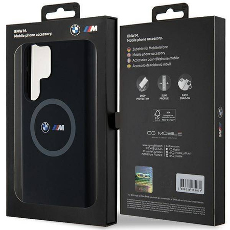 BMW BMHMS24L23SROK S24 Ultra S928 czarny/black hardcase M Silicone Printed Ring MagSafe