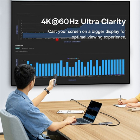 Hub 6w1 Baseus StarJoy Series, USB-C do HDMI + 3 x USB 3.0 + USB-C PD + RJ45 