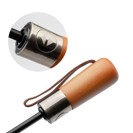 Automatyczny składany parasol z drewnianą rączką 10-ramienny XXL 115 cm różowy