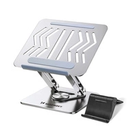 Wozinsky WRS-CPY84SS Aluminium-Laptopständer + Gratis! Smartphone-Ständer – Silber