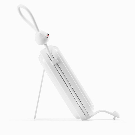 Joyroom powerbank z kablami USB C i Lightning oraz podstawką Cutie Series 10000mAh 22.5W biały (JR-L008) 