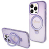 Guess Ring Stand Script Glitter MagSafe-Hülle für iPhone 15 Pro Max – Lila