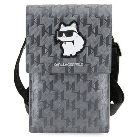 Torebka Karl Lagerfeld Saffiano Monogram Choupette (KLWBSAKHPCG) srebrne