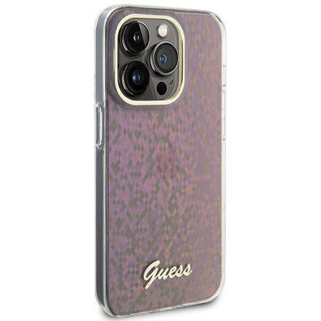 Guess GUHCP15LHDECMP iPhone 15 Pro 6,1" rosa/rosa Hardcase IML Faceted Mirror Disco Iridescent