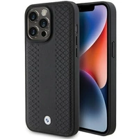 BMW Leather Diamond Pattern case for iPhone 15 Pro Max - black