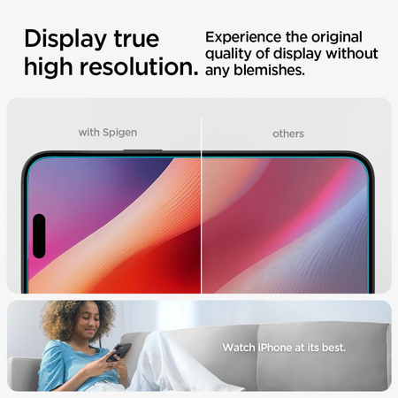 SZKŁO HARTOWANE SPIGEN GLAS.TR ”EZ FIT” IPHONE 15 CLEAR