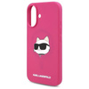 Oryginalne Etui IPHONE 16 Karl Lagerfeld Hardcase Silicone Choupette Head Print MagSafe (KLHMP16SSCHPPLF) fuksja