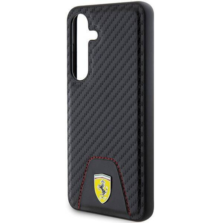 Oryginalne Etui FERRARI hardcase Carbon Stitched Bottom FEHCS24SN3PUK do Samsung Galaxy  S24 Czarny