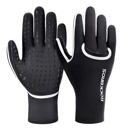 Rockbros Full Waterproof Cycling Gloves, Size: L/XL - Black