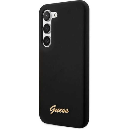 Guess Silicone Script Metal Logo - Etui Samsung Galaxy S23 (czarny)