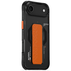 Etui Skinarma Haxa do iPhone Air         Magnetic Charging + Grip Stand grafitowy