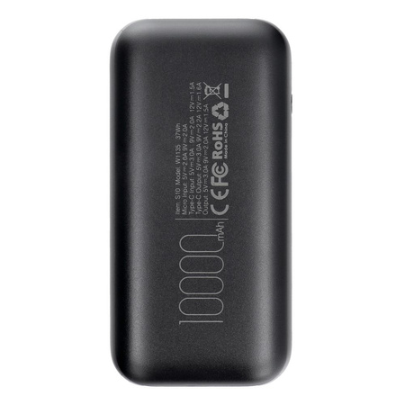 Bateria zewnętrzna (Powerbank) VEGER S10 - 10 000mAh LCD Quick Charge PD 20W czarny (W1135)