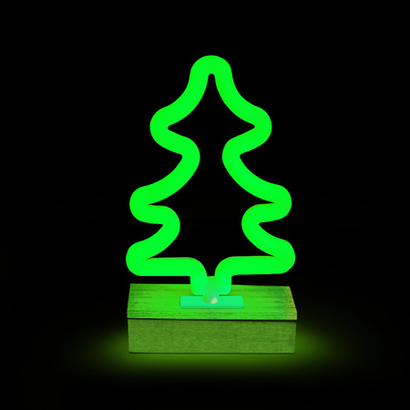 Neon Wood Stand LED CHOINKA zielona FLNW03 Forever Light
