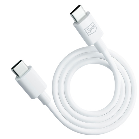 3MK KABEL HYPER USB-C/USB-C 100W 1,2m biały