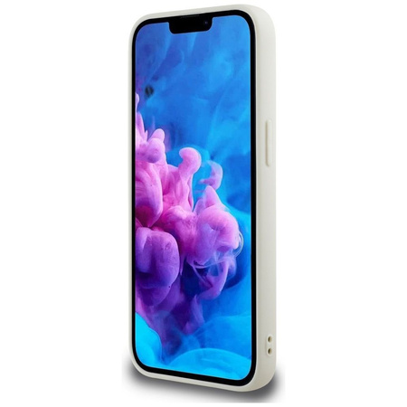 GUESS futerał do IPHONE 16e (SE 4 2025) kompatybilny z MagSafe GUHMPSE4PGBTME (Grained PU Hot Stamp Peony Triangle Logo) beżowy