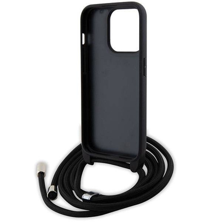 Karl Lagerfeld Crossbody Saffiano Metal Pin Karl &amp; Choupette case for iPhone 15 Pro - black