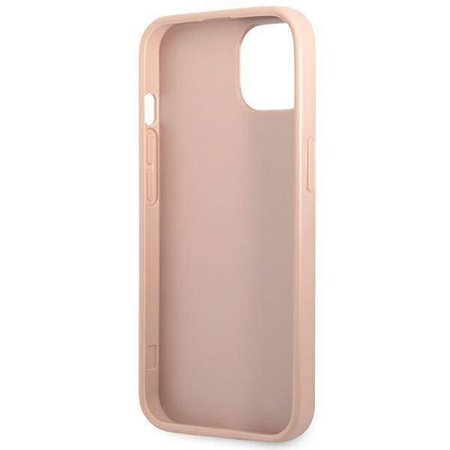 Original Handyhülle IPHONE 14 PLUS Guess Hardcase Saffianotriangle Logo (GUHCP14MPSATLP) rosa