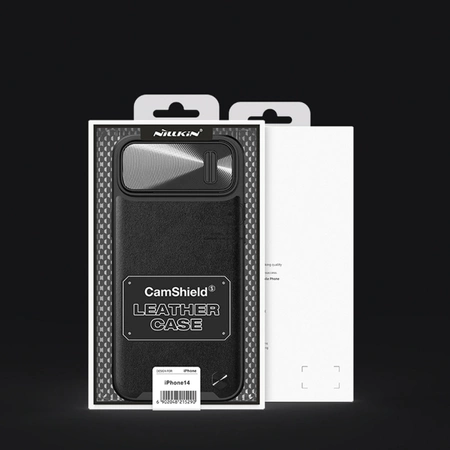 Nillkin CamShield Leather S Case iPhone 14 Pro case with camera cover blue