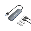 USB-A Hub Wozinsky WHS080YSS 4 x USB-A 3.0 mit einzelnen Schaltern, Aluminium, mit 30 cm Kabel - grau