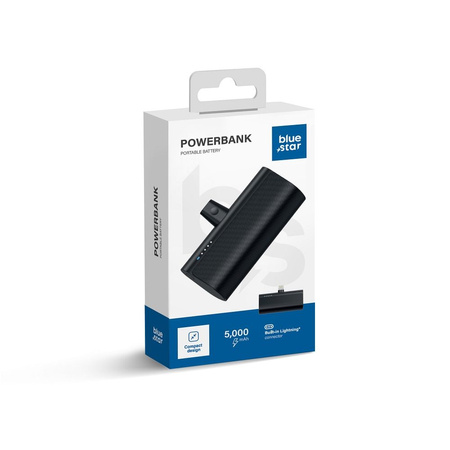 BLUE STAR powerbank 5000 mAh z wbudowanym złączem Lightning 2,1A W0556P czarny
