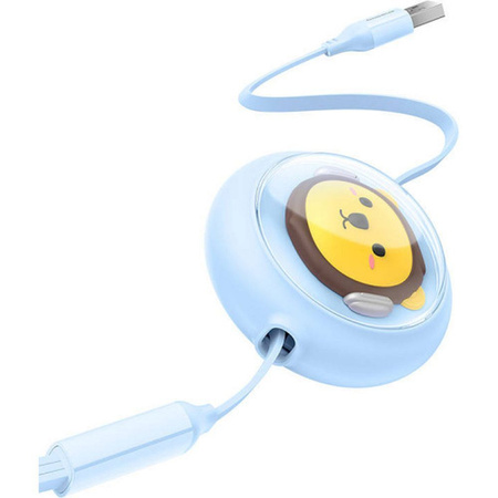 BASEUS zwijany kabel USB do Micro/Lightning/Typ C 3w1 Leo 3.5A 1.1m niebieski CB000063