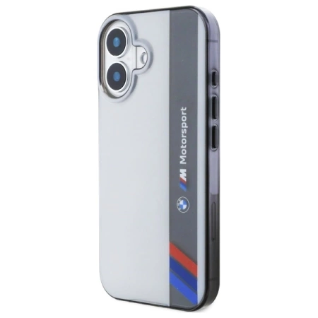 BMW Motosport IML Vertical Stripe Hülle für iPhone 16 – Grau