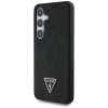 Etui Guess Grained Hot Stamp Peony  Pattern Triangle Logo MagSafe do Samsung Galaxy S25 czarny