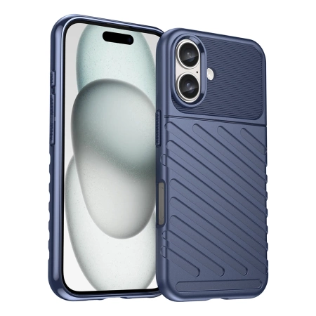Thunder Case Silikonhülle für iPhone 16 Plus – blau