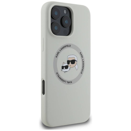 Case IPHONE 16 PRO Karl Lagerfeld Silicone Double Heads&Circle MagSafe beige