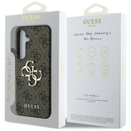 Etui Guess Big 4G Logo Classic Logo do Samsung Galaxy S25 brązowy