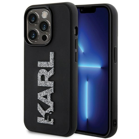 Karl Lagerfeld nakładka do iPhone 15 Pro 6,1" KLHCP15L3DMBKCK czarna HC 3D Logo Glitter