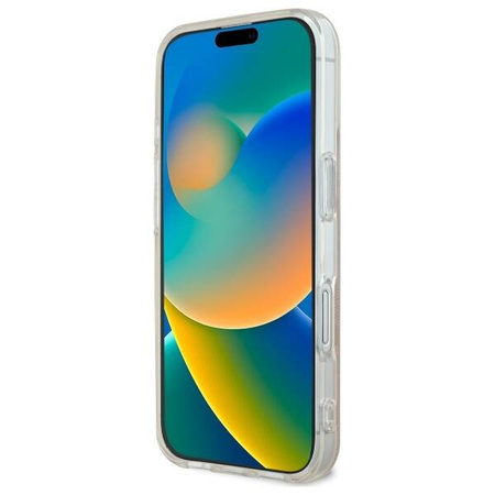 Oryginalne Etui IPHONE 16 Guess Hardcase IML 4G MagSafe (GUHMP16SH4STP) różowe