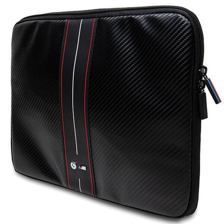 BMW Carbon &amp; Red Stripe Hülle für einen 14" Laptop - Schwarz