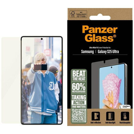 PanzerGlass All-in-One Ultra-Wide Fit gehärtetes Glas für Samsung Galaxy S25 Ultra