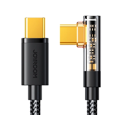 Joyroom kabel USB C kątowy - USB C do szybkiego ładowania i transferu danych 100W 1,2 m czarny (S-CC100A6)