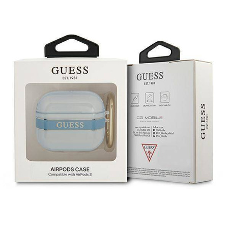 Schutzhülle APPLE AIRPODS 3 Guess AirPods Strap Collection (GUA3HHTSB) blau