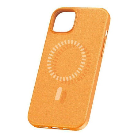 Case APPLE IPHONE 15 PLUS Baseus Fauxther Series MagSafe orange
