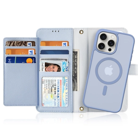 Dux Ducis Lawa Lederhülle für iPhone 15 Pro - Blau