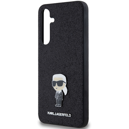 Oryginalne Etui KARL LAGERFELD hardcase Fixed Glitter Choupette Logo Metal Pin KLHCSA35GKNPSK do Samsung Galaxy A35 czarny