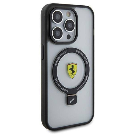 Etui Ferrari Ring Stand 2023 Collection MagSafe na iPhone 15 Pro - przezroczyste