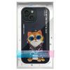 Nimmy etui iPhone 15 6.1" czarny/black Glasses Cool Cat