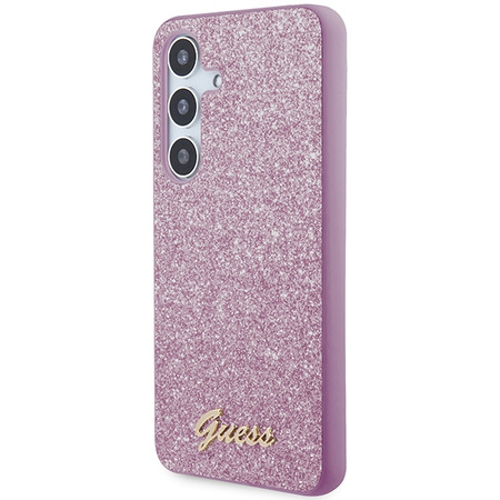 Etui Guess Glitter Script na Samsung Galaxy S24 - fioletowe