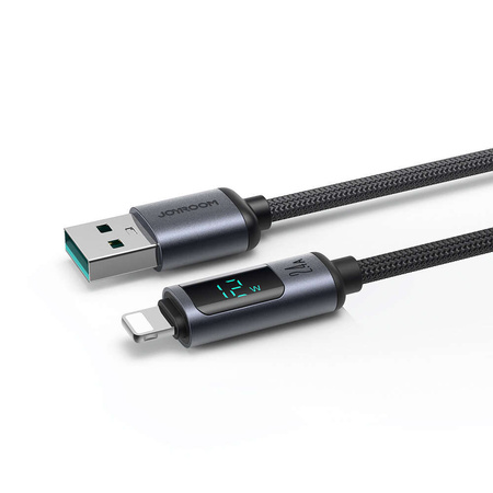 Lightning Kabel - USB A 2,4 A 1,2 m mit LED-Anzeige Joyroom S-AL012A16 - Schwarz