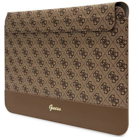 Guess Sleeve GUCS14PS4SGW 14" brązowy/ brown 4G Stripe Metal Logo